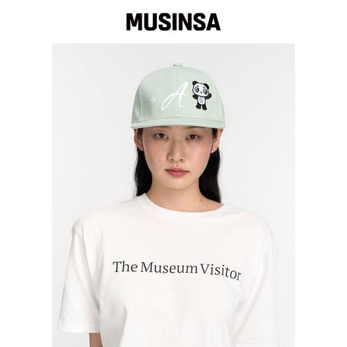 THEMUSEUMVISITOR 熊猫刺绣帽（薄荷绿色） MUSI韩国官网直邮进口