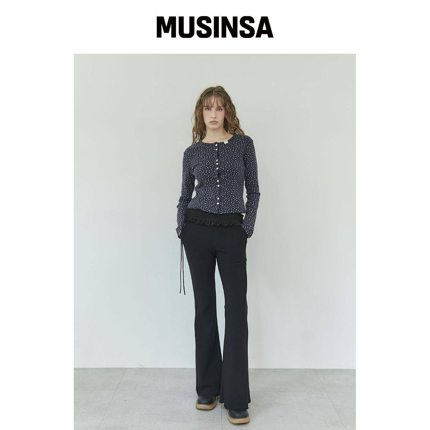 HHIPS 荷叶边腰带靴子裤(黑色) MUSINSA韩国官网直邮进口