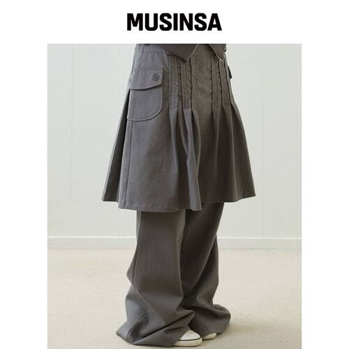 LUVISTRUE EL PLEATED SHIRRING 裙裤（灰色） M韩国官网直邮进口