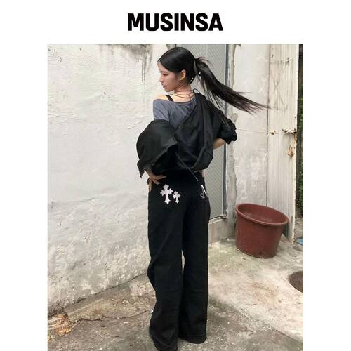 MUCENT PISTOL BAG 皮革双肩斜挎包宽松化妆棉裤韩国官网直邮进口