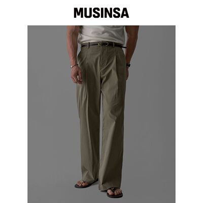 BOWLOW PRODUCT 拉链 CN 双褶裤 [摩卡]韩国官网直邮进口MUSINSA