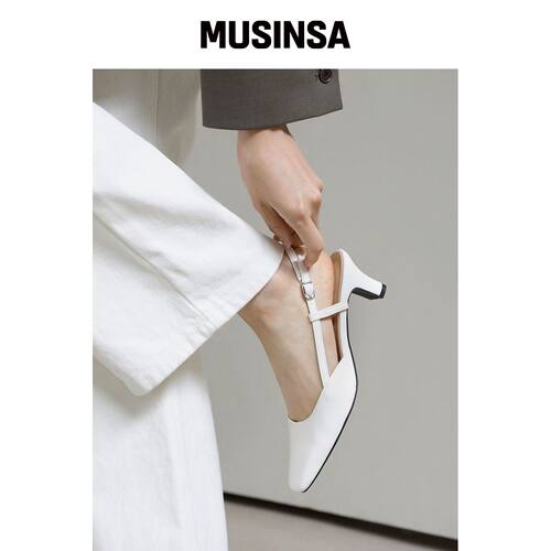 SAPPUN IRO 方形露跟鞋 (5/7cm) MUSINSA韩国直邮官方正品