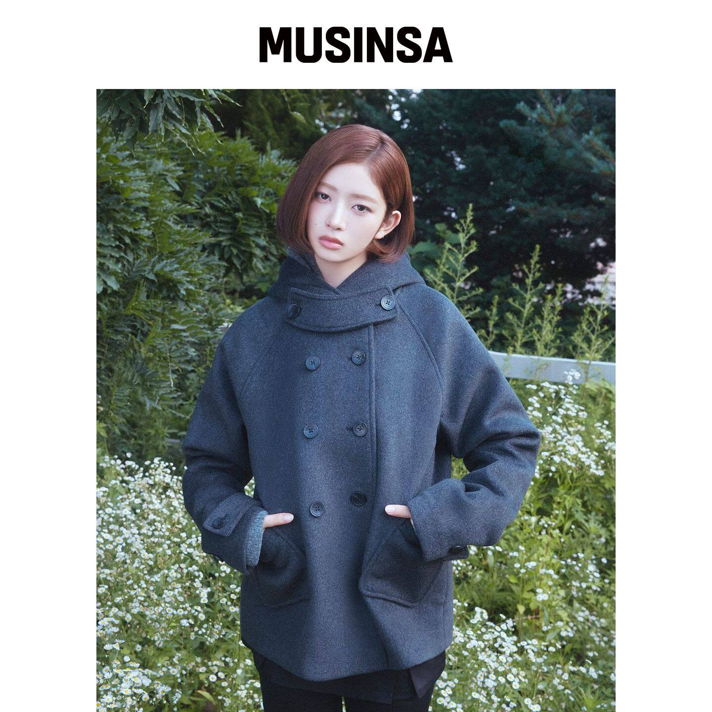 MISEKI SEOUL 明星同款连帽短款大衣百搭MUSINSA韩国官网直邮进口