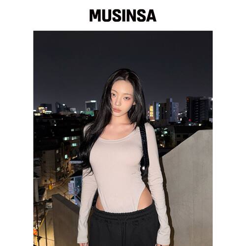 GIMOR 后背细节连体衣·沙色 MUSINSA韩国官网直邮进口