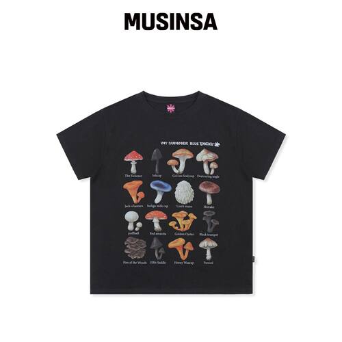 GLACK GZT004 蘑菇旅行T恤（黑色） MUSINSA韩国直邮官方正品