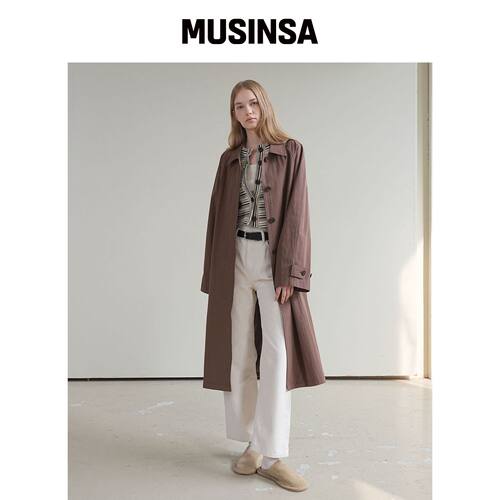 PAUL&ALICE HIDDEN BUTTON TRENCH COAT / BROWN韩国官网直邮进口