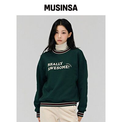 CHASECULT 女性拼色抓绒卫衣-绿色 MUSINSA韩国直邮官方正品