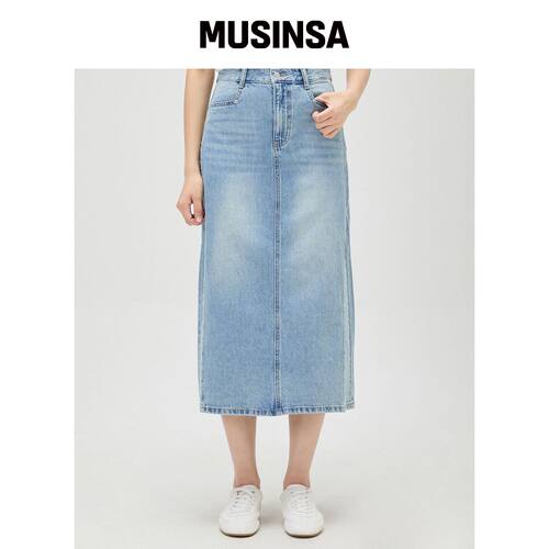 MIXXO 长款牛仔裙 RE WHG41MS_MIWWJG51QJ韩国官网直邮进口