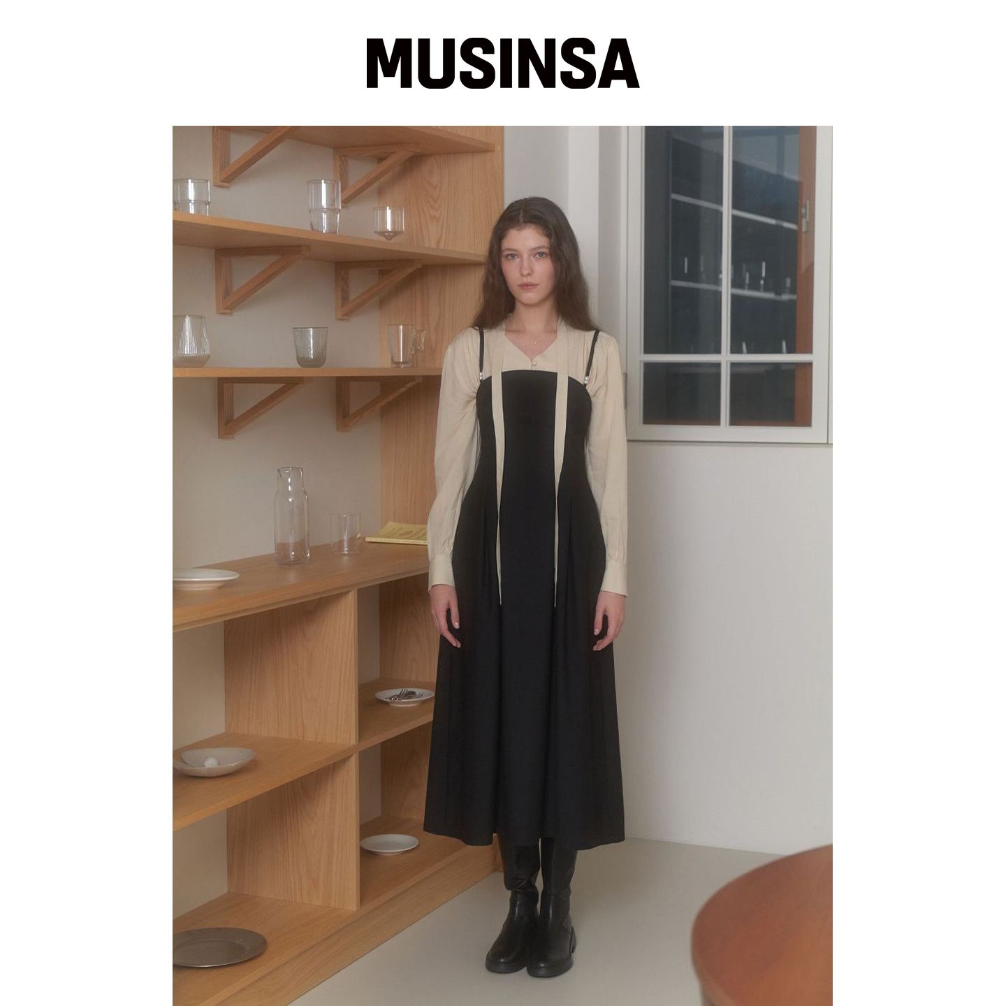 RE L 黑色珍珠胸衣裙 MUSINSA韩国直邮官方正品
