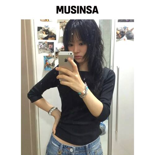CHICKS 软船领七分袖T恤 MUSINSA韩国直邮官方正品