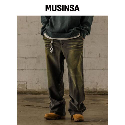 BURNING CAPONE BC水洗灯芯绒裤子炭灰色 MUSINS韩国官网直邮进口