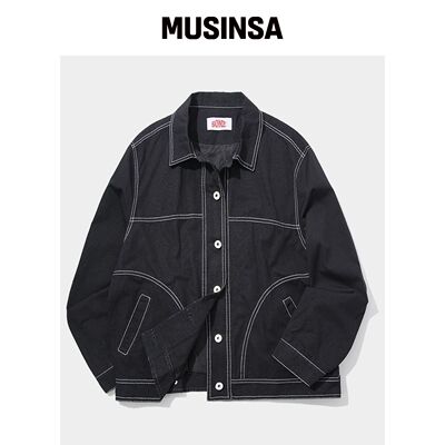 SOME PLACE 黑色棉质牛仔 cropped 夹克韩国官网直邮进口MUSINSA