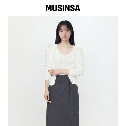 LAP 破损V领开衫 AS2KG560韩国官网直邮进口MUSINSA