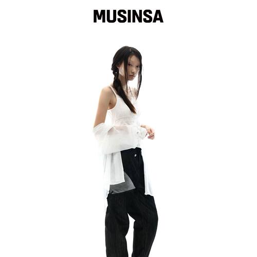 OJOS 双肩带蕾丝无袖上衣 / 米白色 MUSINSA韩国官网直邮进口