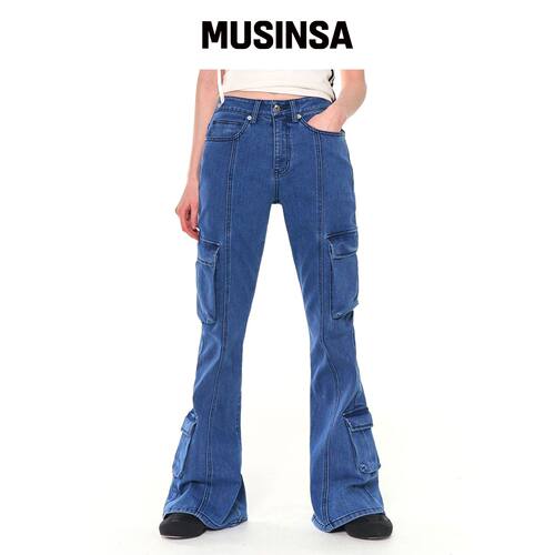 ZIZEMUSEUM CARGO BOOTS CUT 牛仔裤（蓝色）韩国官网直邮进口