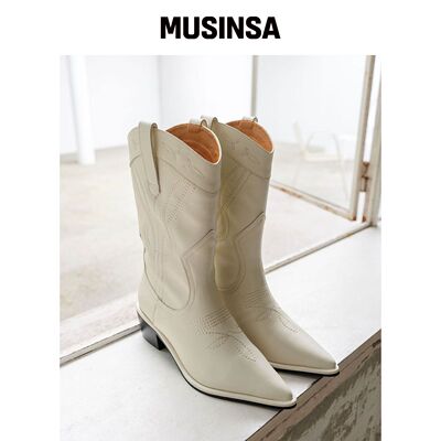 EIFFELCLASSIC 108 STUNN 靴子 - 面霜 MUSINSA韩国直邮官方正品