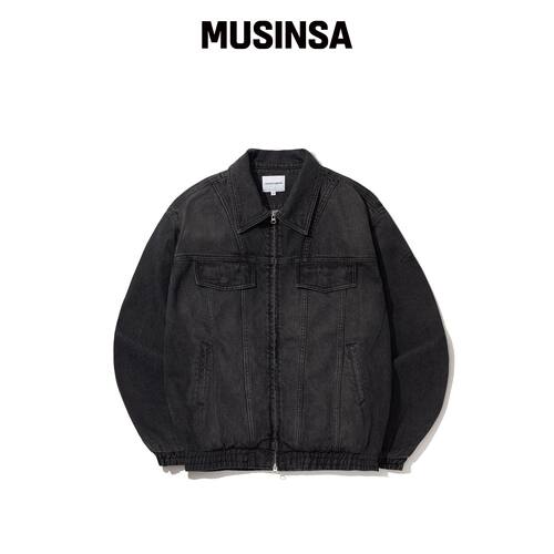 1993STUDIO 牛仔外套复古水洗黑色秋百搭MUSINSA韩国官网直邮进口