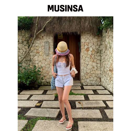 INJIACTIVE Bella String Tube Top 灰色韩国官网直邮进口MUSINSA