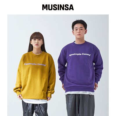 APOSTROPHE COMMA 基础全名LOGO运动卫裤（紫色/韩国官网直邮进口