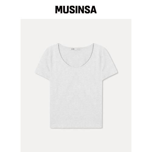 MIXXO U领短袖T恤_MIWHWG340A MUSINSA韩国官网直邮进口