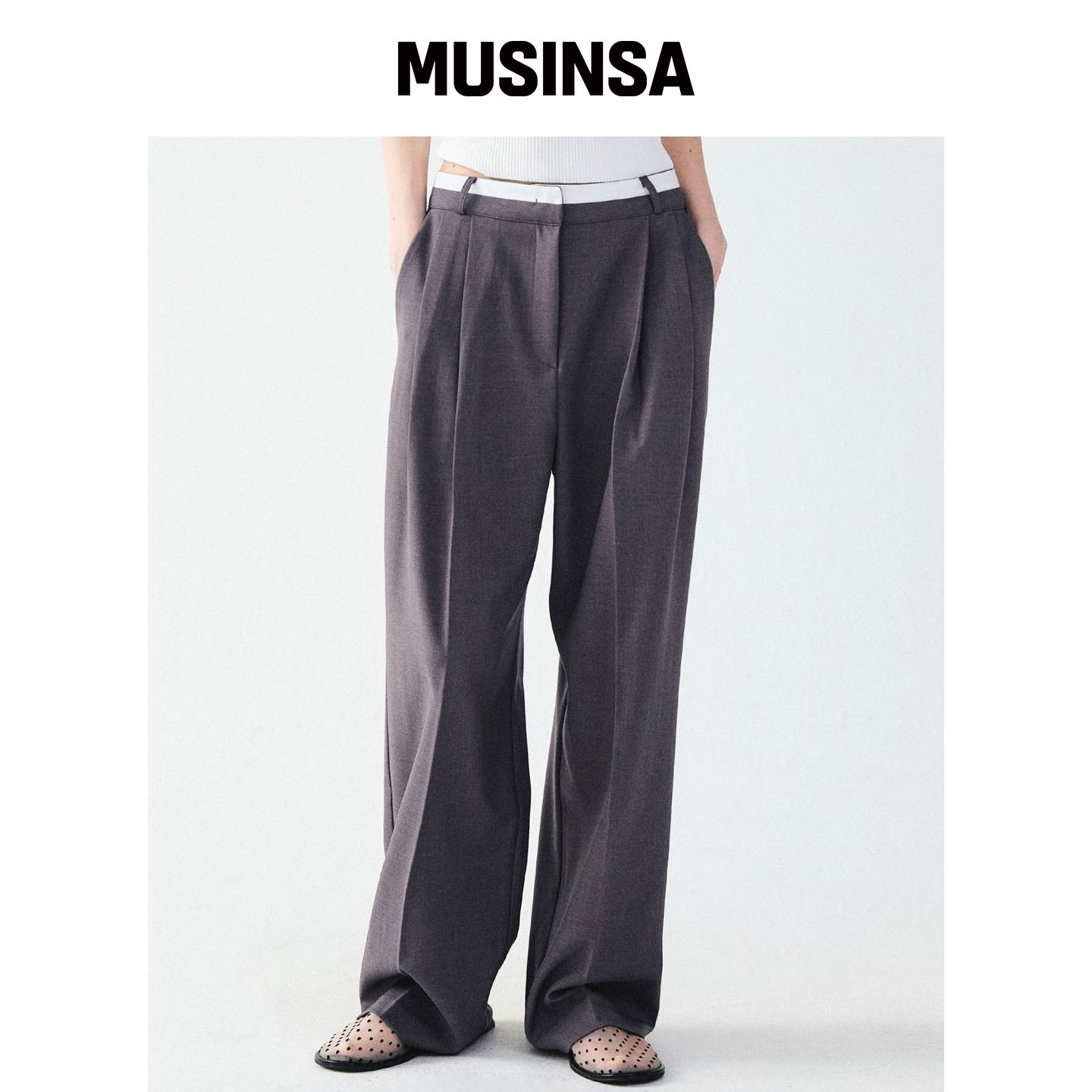 NICK&NICOLE 双腰带西装裤_2色 MUSINSA韩国直邮官方正品