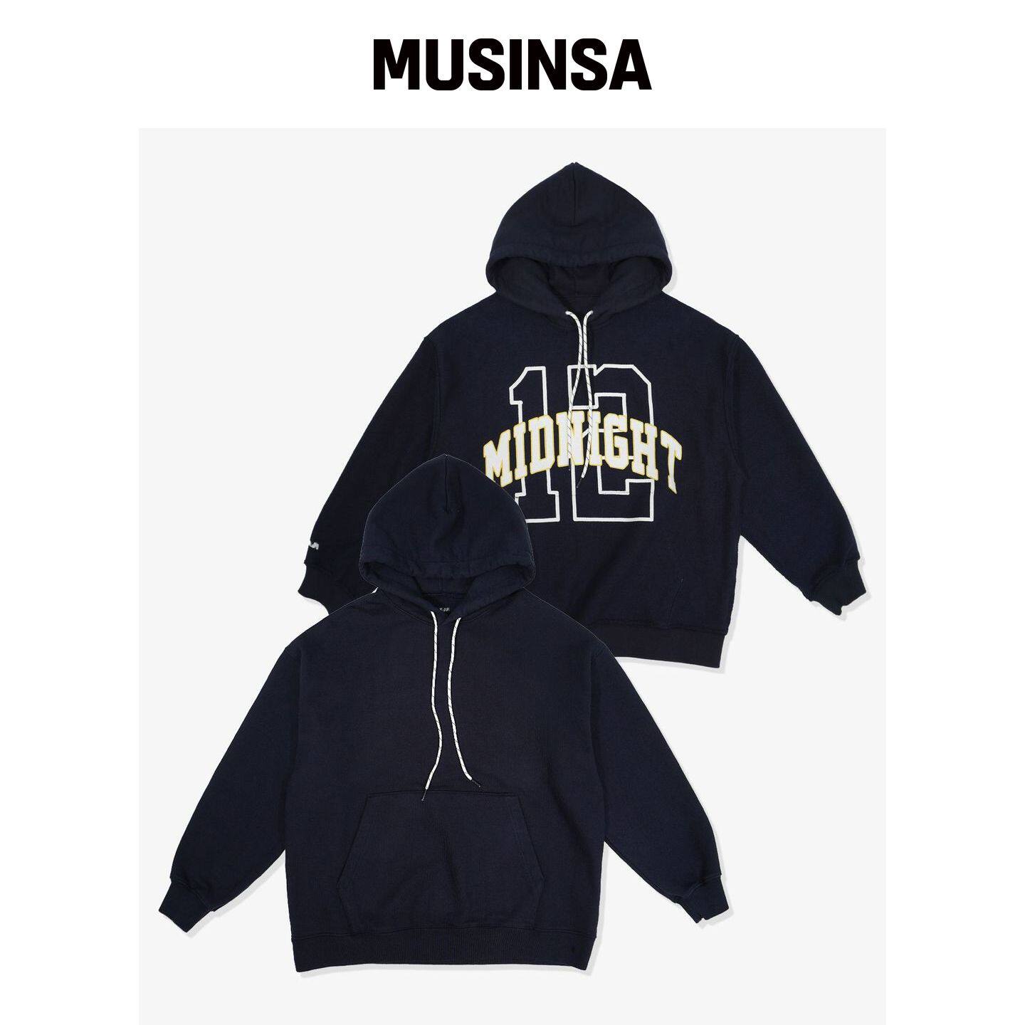 MIDNIGHT12AM 可翻转连帽卫衣-婴儿蓝 MUSINSA韩国官网直邮进口