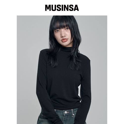 CHICKS 高领叠穿长袖黑色 MUSINSA韩国官网直邮进口