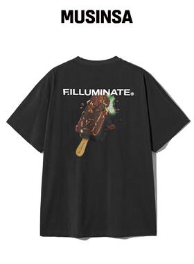 FILLUMINATE 民谣薄荷巧克力T恤-黑色 MUSINSA韩国官网直邮进口