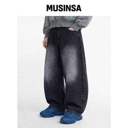 NTET Noir侧褶牛仔裤（黑色） MUSINSA韩国直邮官方正品