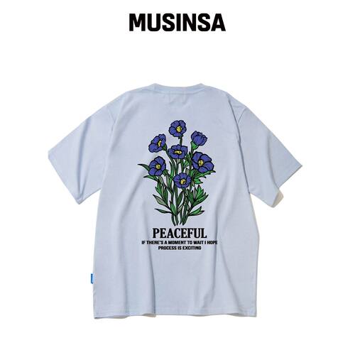 TRIPSHION BLUE FLOWER BUNDLE GRAPHIC T恤 - P韩国官网直邮进口