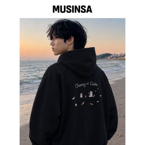 CPGN STUDIO 樱桃蛋糕刺绣连帽卫衣黑色 MUSINSA韩国官网直邮进口