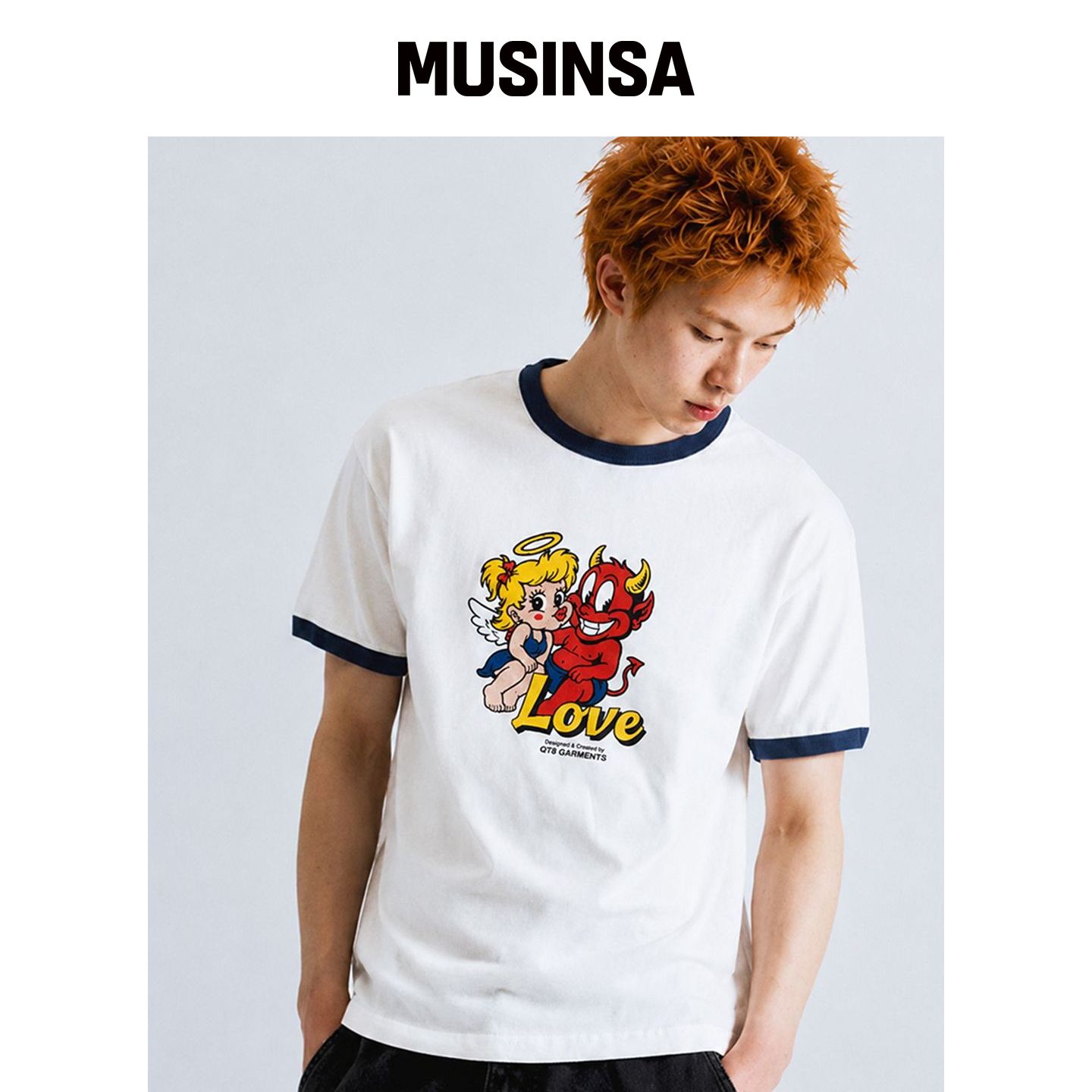 QT8 GARMENTS LB Love Ringer Tee（海军蓝） MU韩国官网直邮进口图片