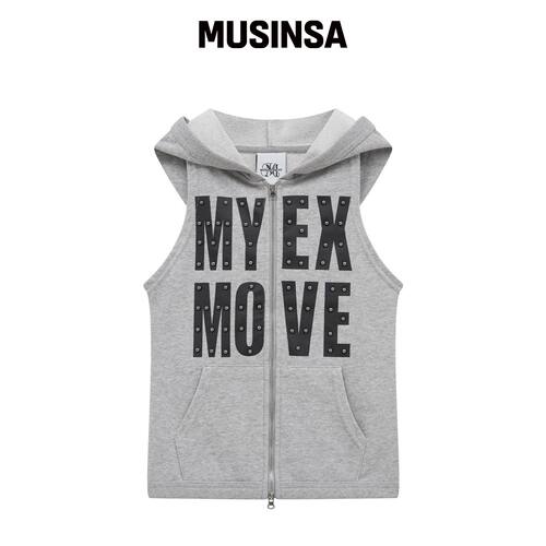 MIDNIGHT MOVE 灰色连帽卫衣 MUSINSA韩国直邮官方正品