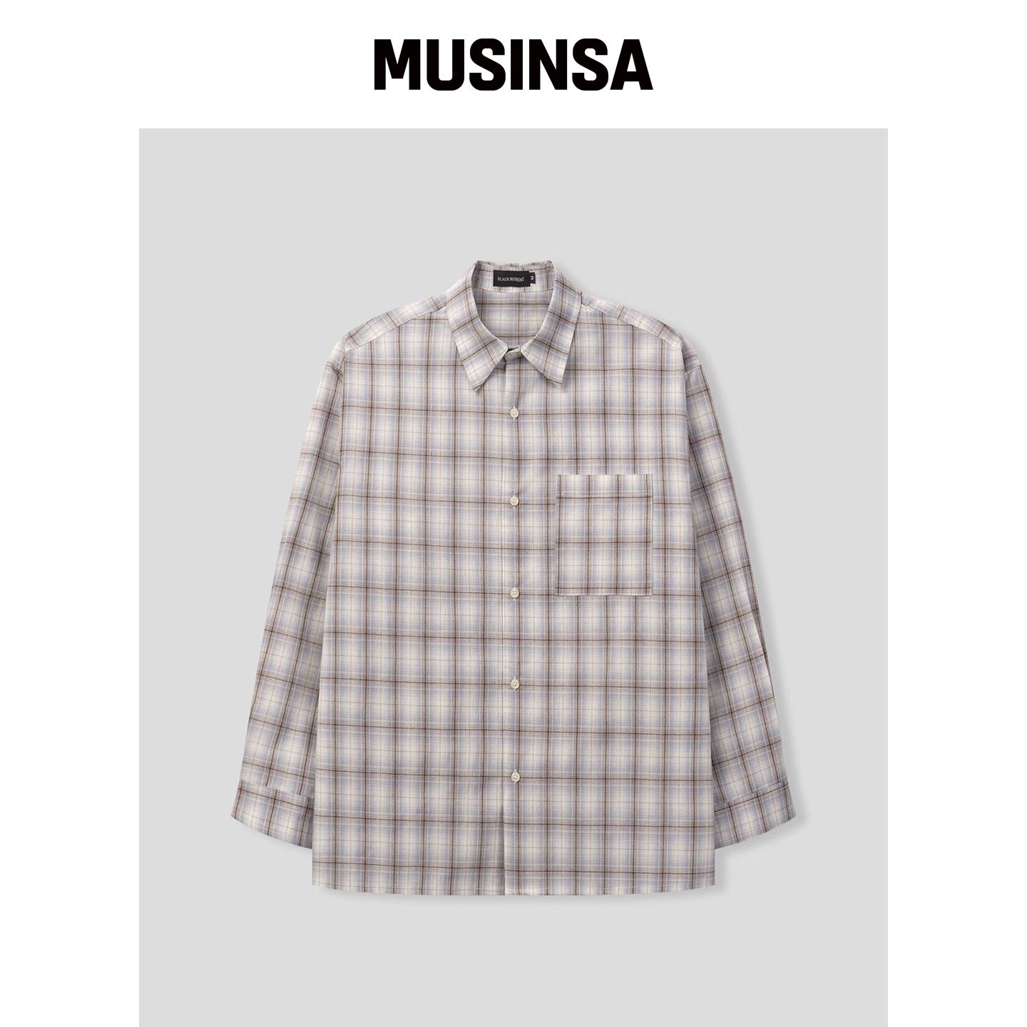 BLACK MOMENT 自然棉宽条纹衬衫 [米色] MUSINSA韩国直邮官方正品图片