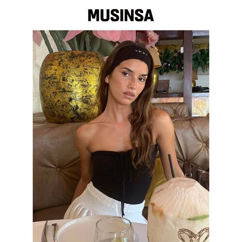 INJIACTIVE Bella String Tube Top 黑色韩国官网直邮进口MUSINSA
