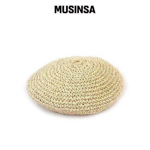 UNIVERSAL CHEMISTRY RATTAN 夏季米色贝雷帽 MU韩国官网直邮进口
