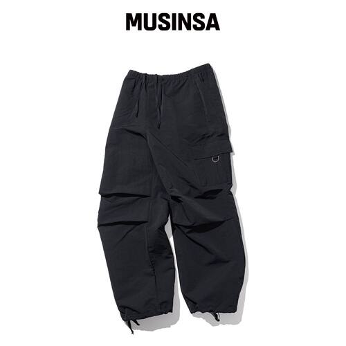 MASSNOUN D-环降落伞工装裤 MFITP002-BK MUSINS韩国官网直邮进口