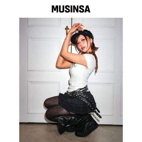 SCHISM INDUCING COQUETTE 迷你裙 黑色 MUSINSA韩国官网直邮进口