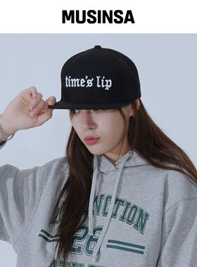 TIME SLIP ROMAN LOGO 平檐帽 黑色 WHITE TPW07韩国官网直邮进口