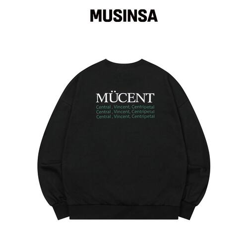 MUCENT 标语印花宽松版型长袖运动衬衫（男女通 韩国官网直邮进口