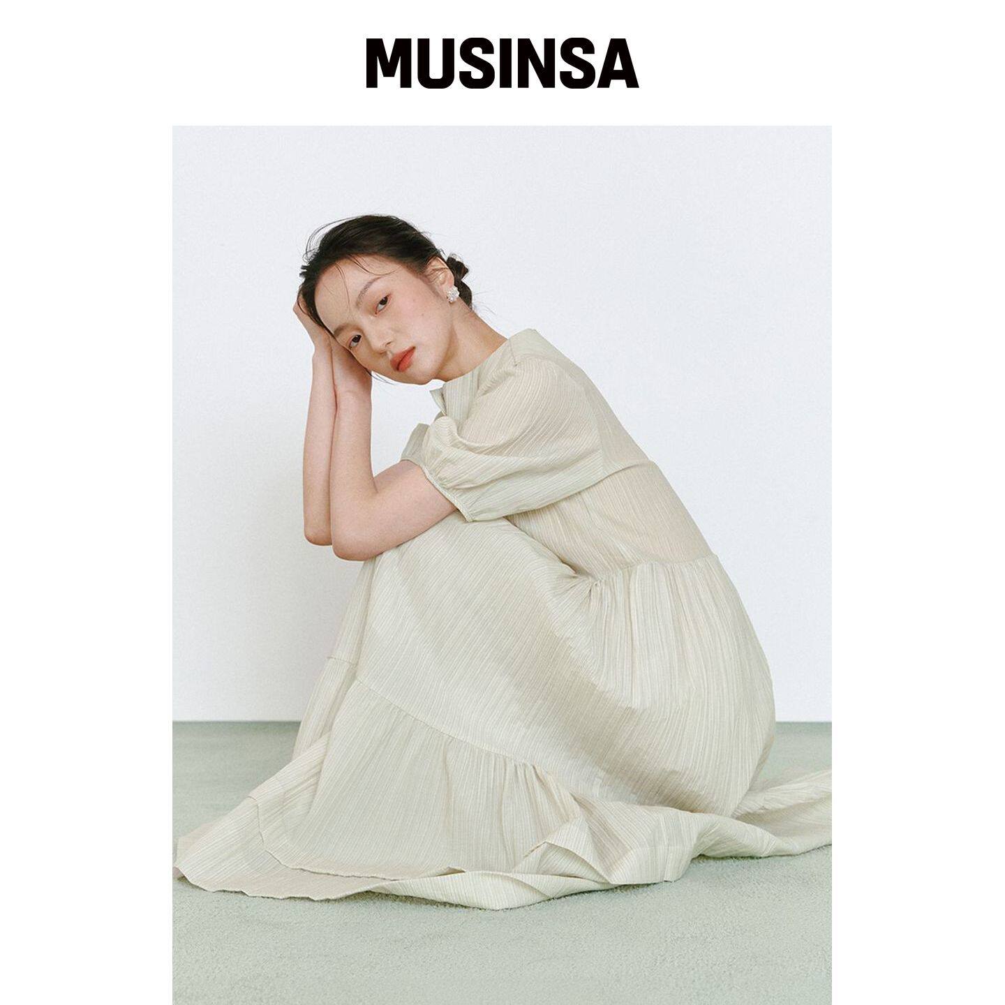 GANISONG FOREST PAIRE 按扣连衣裙_透明绿色 MU韩国官网直邮进口