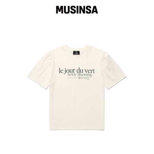 REORG DRAW BLOOMING PUFF T-SHIRTS CREAM韩国官网直邮进口