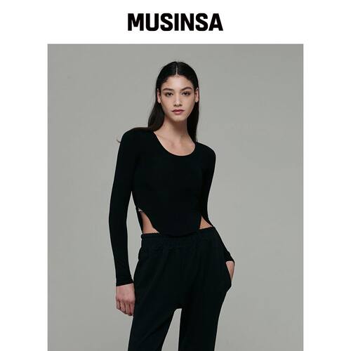 DEVIWEAR MUSE 圆领 T恤 DEVI-T0090-黑色 MUSIN韩国官网直邮进口