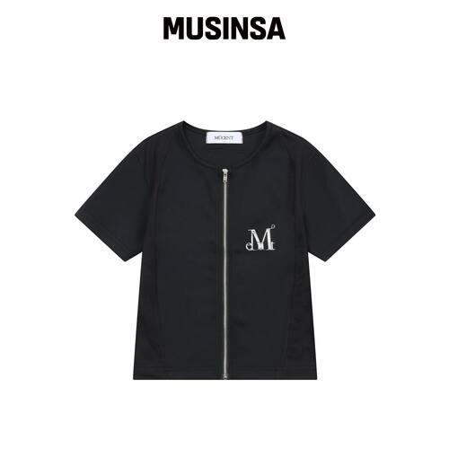 MUCENT BUNNEY 金属标志弹力半包拉链衫 MUSINSA韩国官网直邮进口