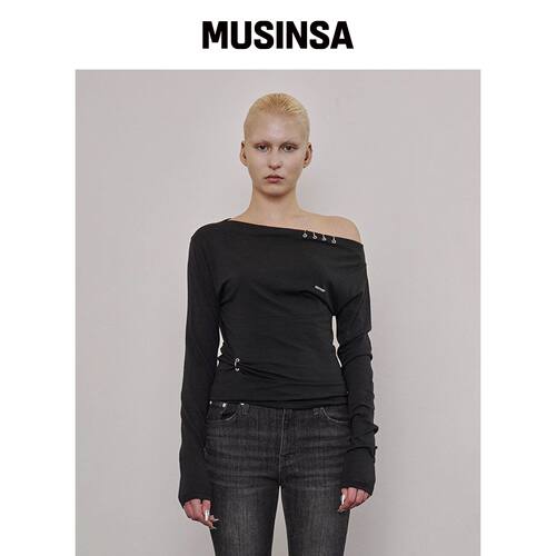 ANIV PIERCING EYELET T-SHIRT 黑色韩国官网直邮进口MUSINSA
