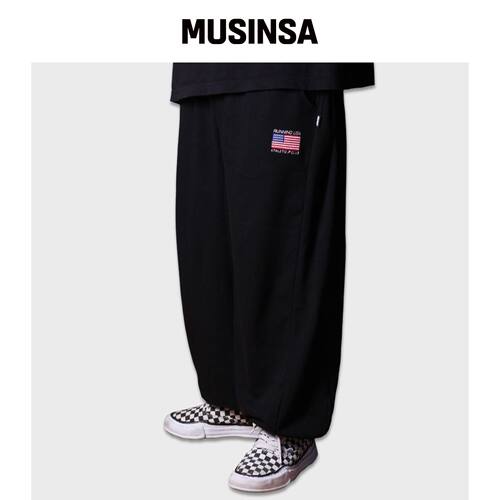 RESPECT 跑步美国运动俱乐部运动裤(黑色) MUSIN韩国官网直邮进口