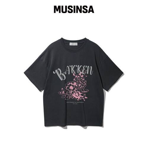 BAKKEN Blossom 短袖T恤 BK3996_炭灰色 MUSINSA韩国官网直邮进口