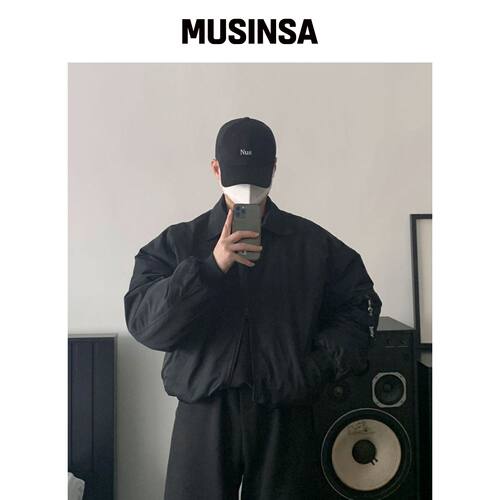 NUS YEI Logo MA1夹克（黑色） MUSINSA韩国官网直邮进口