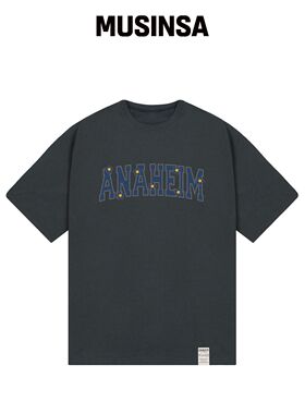 GRAVER ANAHEIM LOGO 花朵微笑 短袖T恤_炭灰色 韩国官网直邮进口