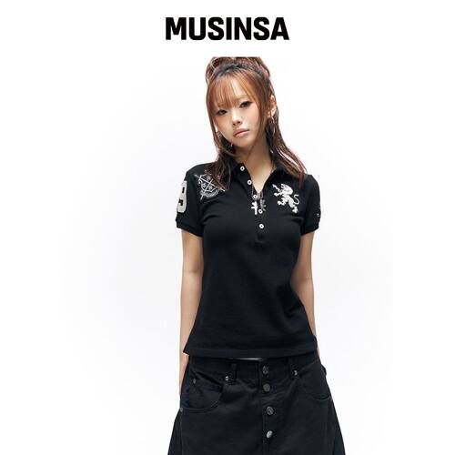 SCHISM INDUCING TEAM SCHISM 黑色Polo衫 MUSIN韩国官网直邮进口